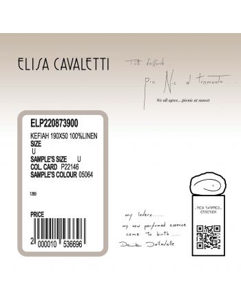 ECHARPE FOULARD Elisa Cavaletti 190X50 100%Lin ELP220873900