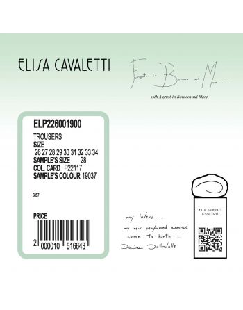 PANTALON COURT UNI COLORATO Elisa Cavaletti ELP226001900