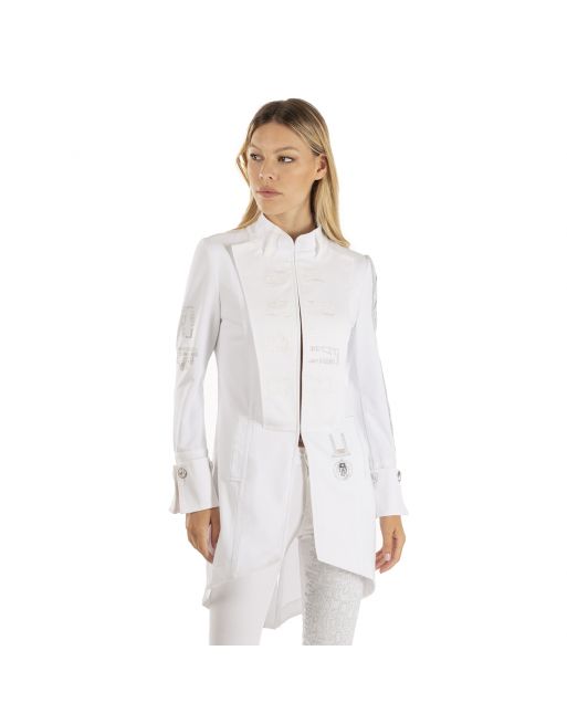 VESTE OFFICIER BIANCO LONGUE ZIP Elisa Cavaletti EJP227015401