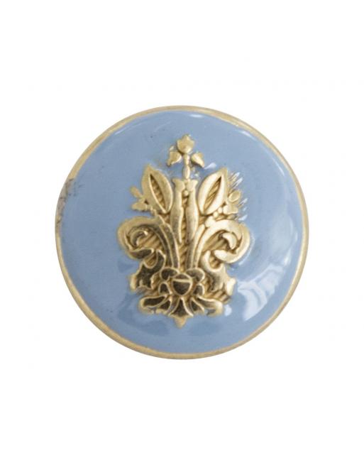 BOUTON BIJOU ROND ARMOIRIES BLEU Elisa Cavaletti JEWMG0442BLEU