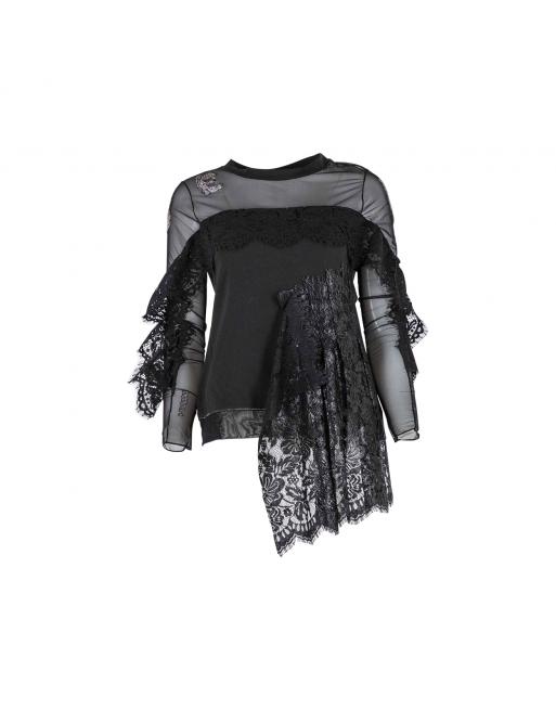 T-SHIRT NERO DENTELLE Elisa Cavaletti ECW195036102 T-SHIRT NERO DENTELLE Elisa Cavaletti ECW195036102