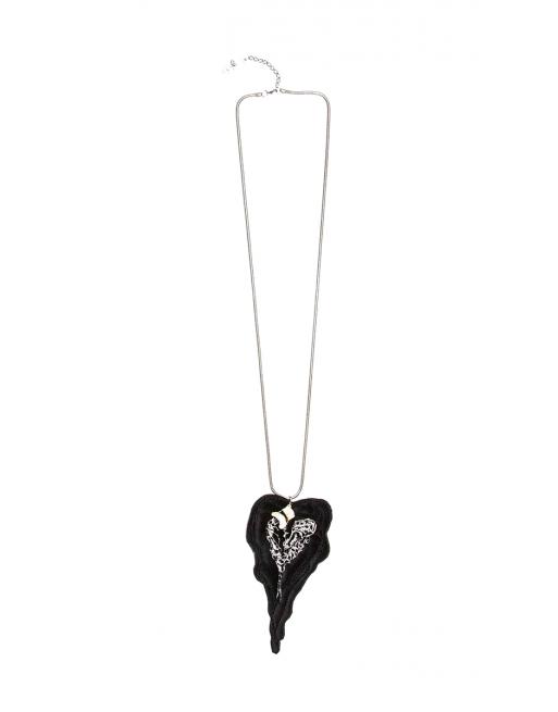 COLLIER CUIR COEUR NERO Elisa Cavaletti ECW180507311